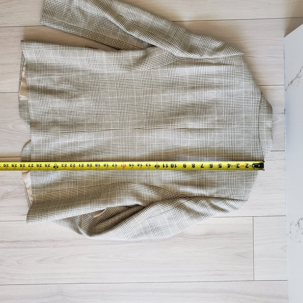 Brooks Brothers Blazer Women 10 Silk Wool Linen Houndstooth Jacket Made in Italy - Picture 10 of 11